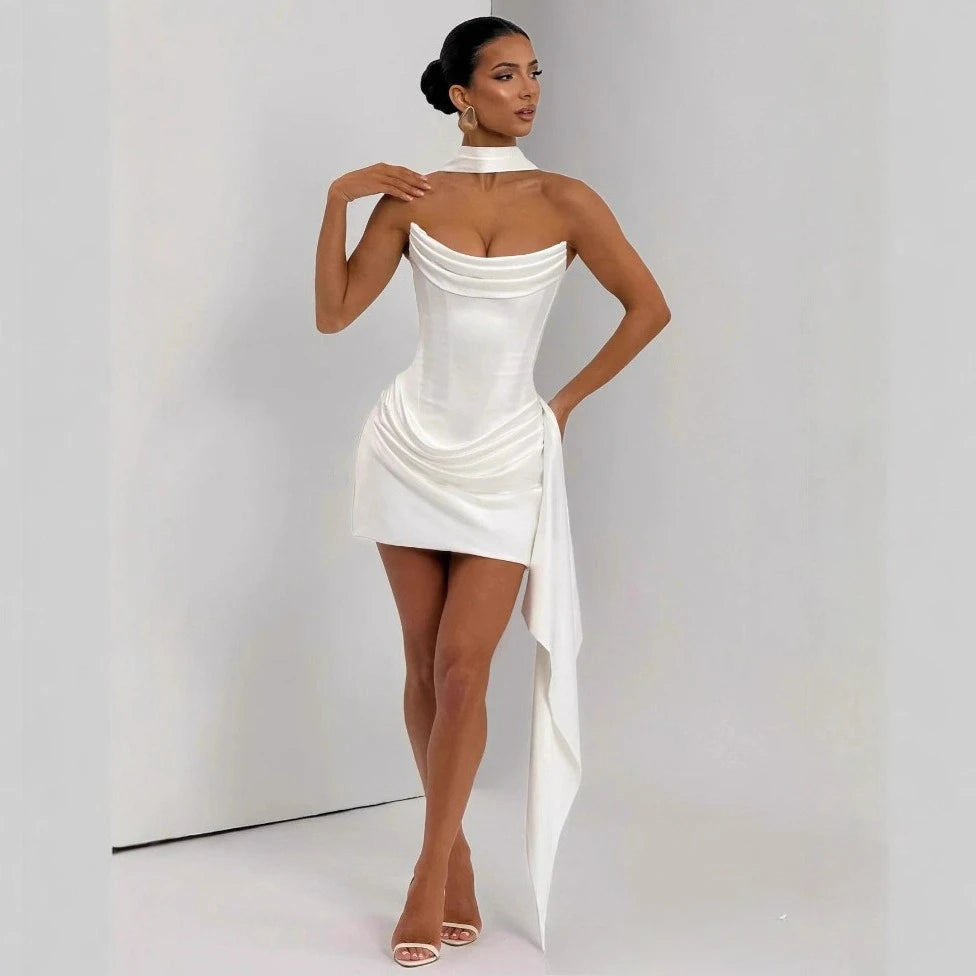Strapless Satin Corset Dress