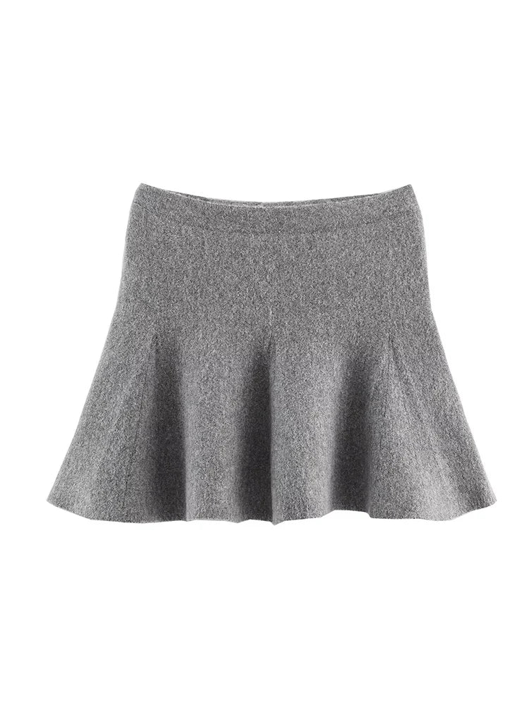 Knitted Mini Skirt Set