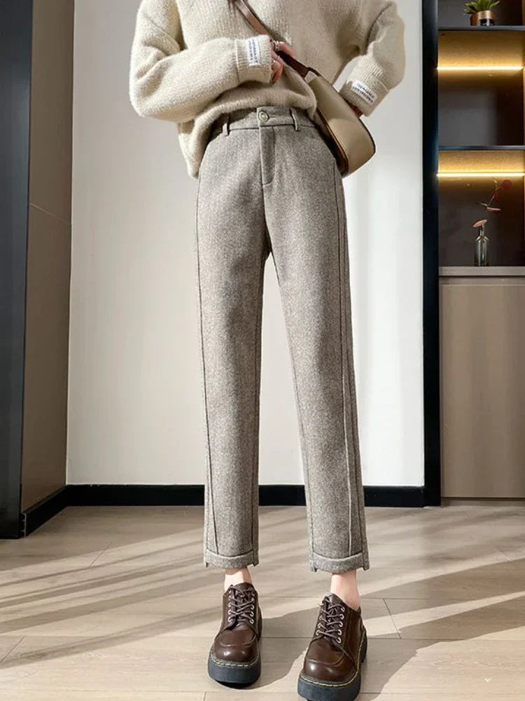 High Waist Tweed Pants