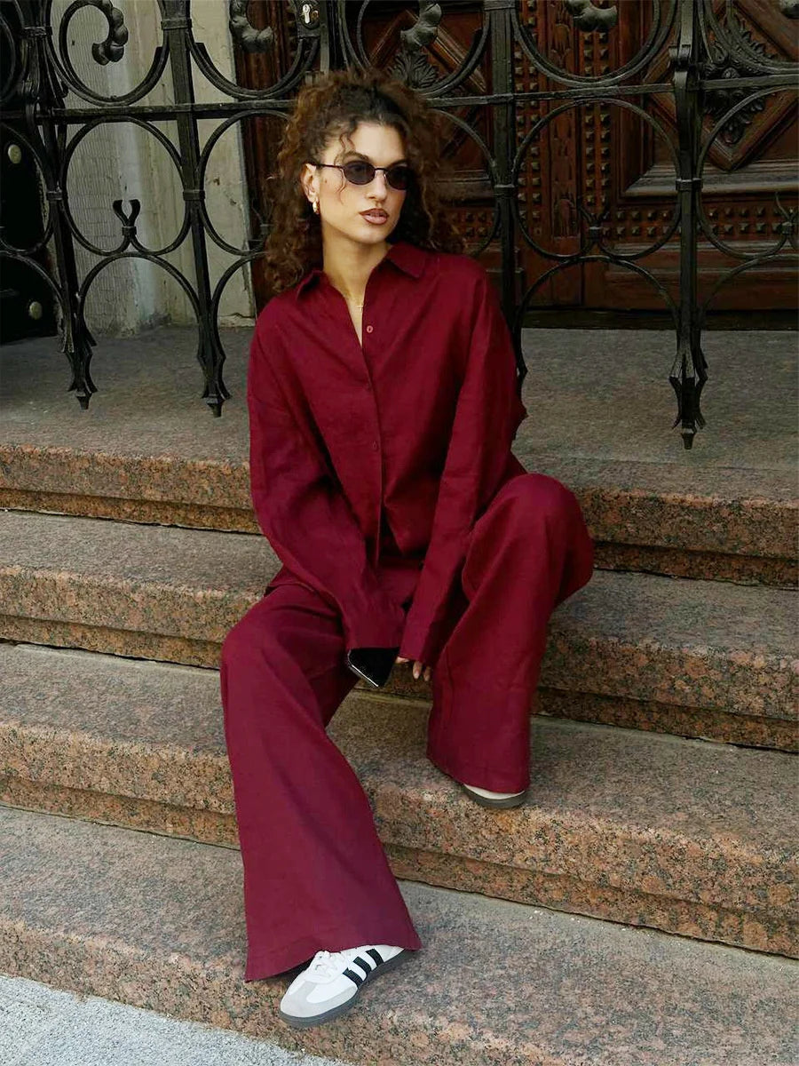 Casual Lapel Two-Piece Set