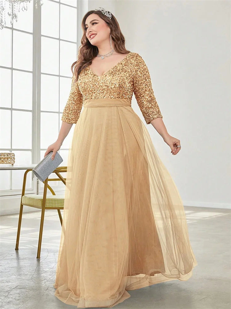 Plus Size Sequin Evening Gown
