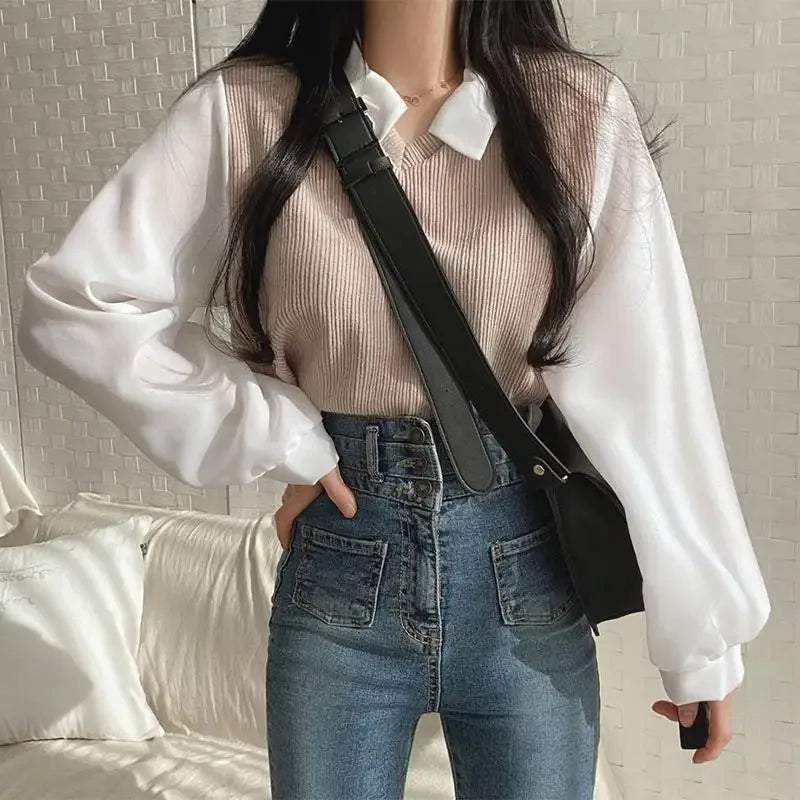 Korean Style Polo Blouse