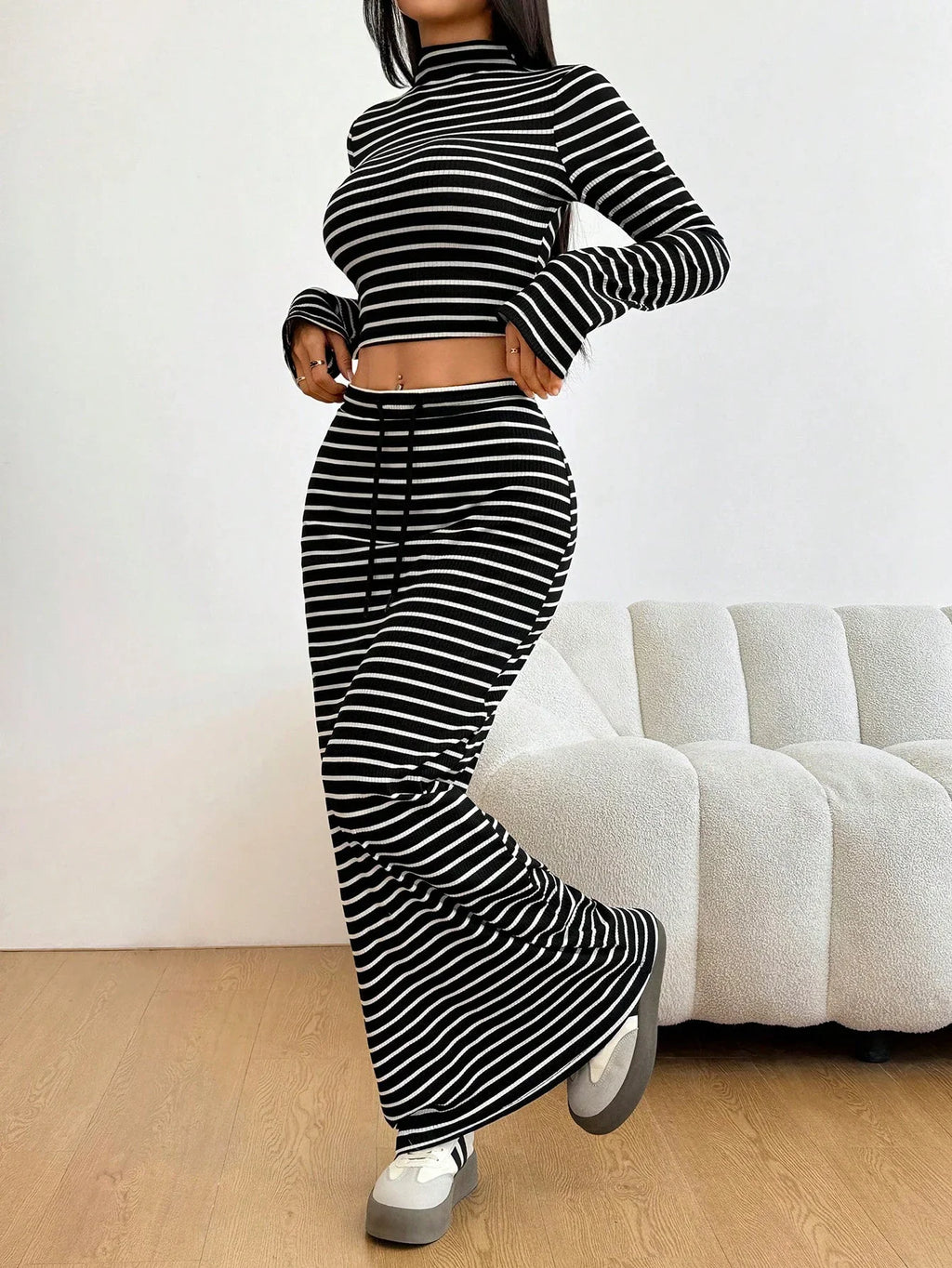 Women’s Striped Casual 2-Piece Set