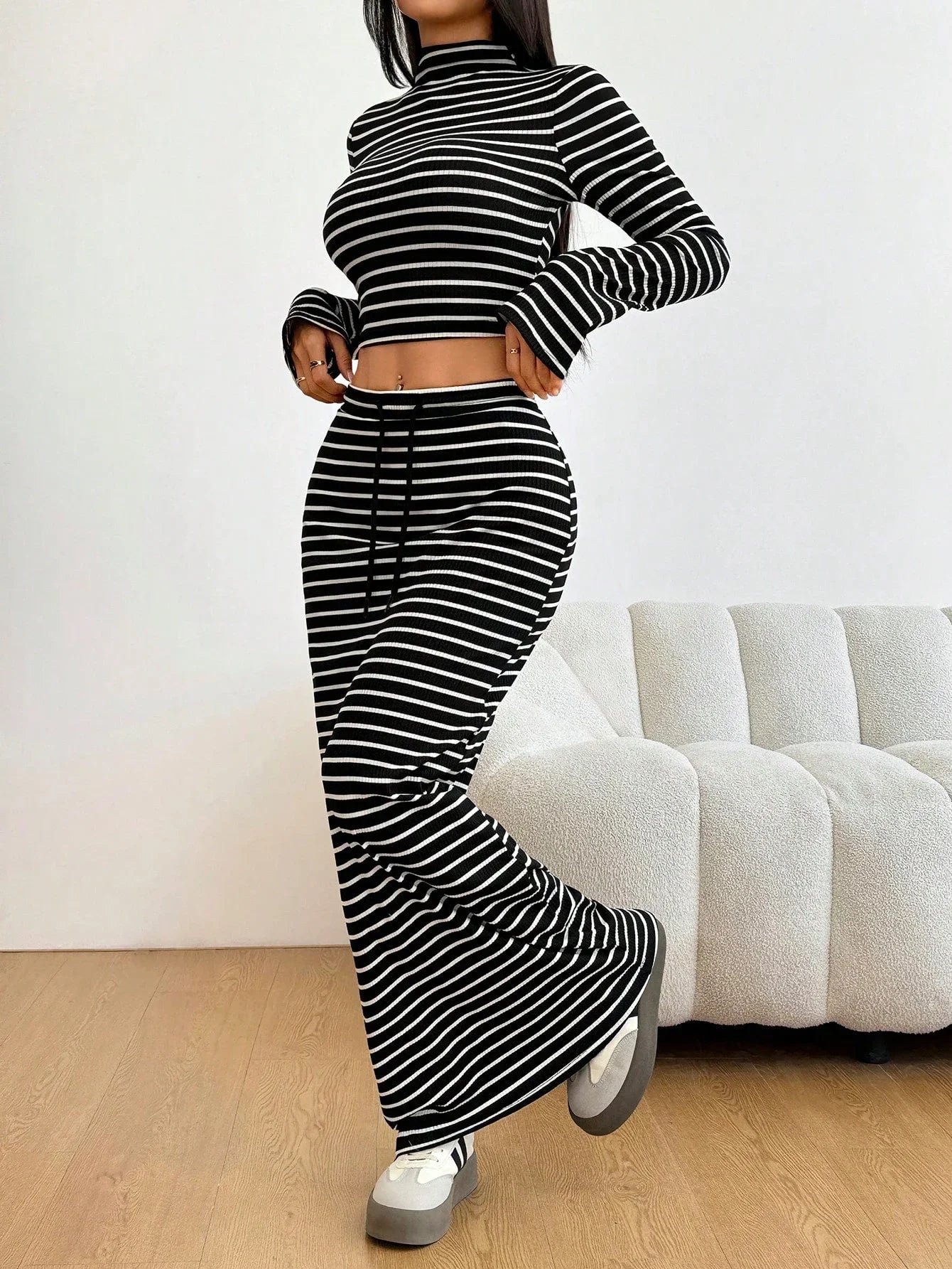 Women’s Striped Casual 2-Piece Set