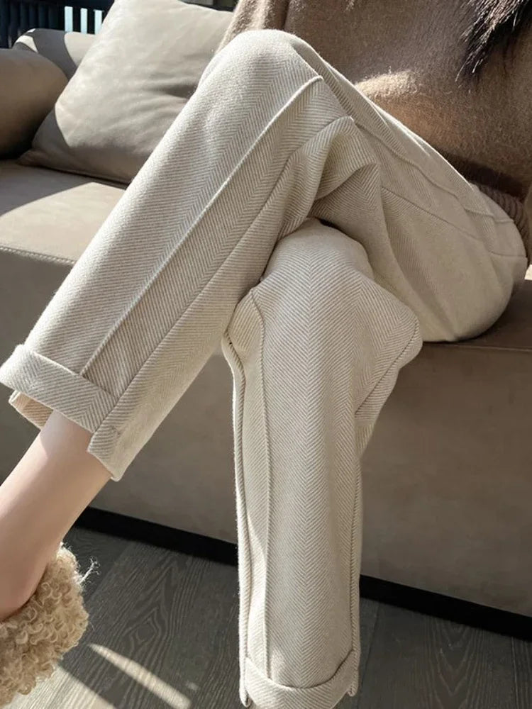 High Waist Tweed Pants