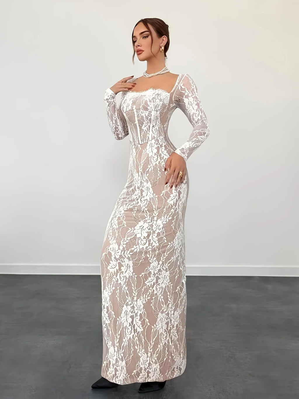 Women’s Lace Slim Midi Dress