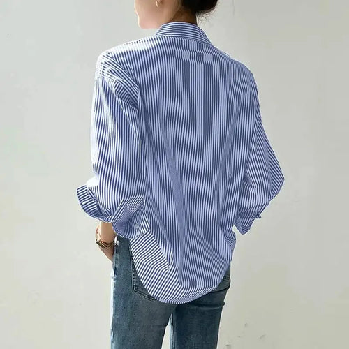 Blue Striped Casual Shirt