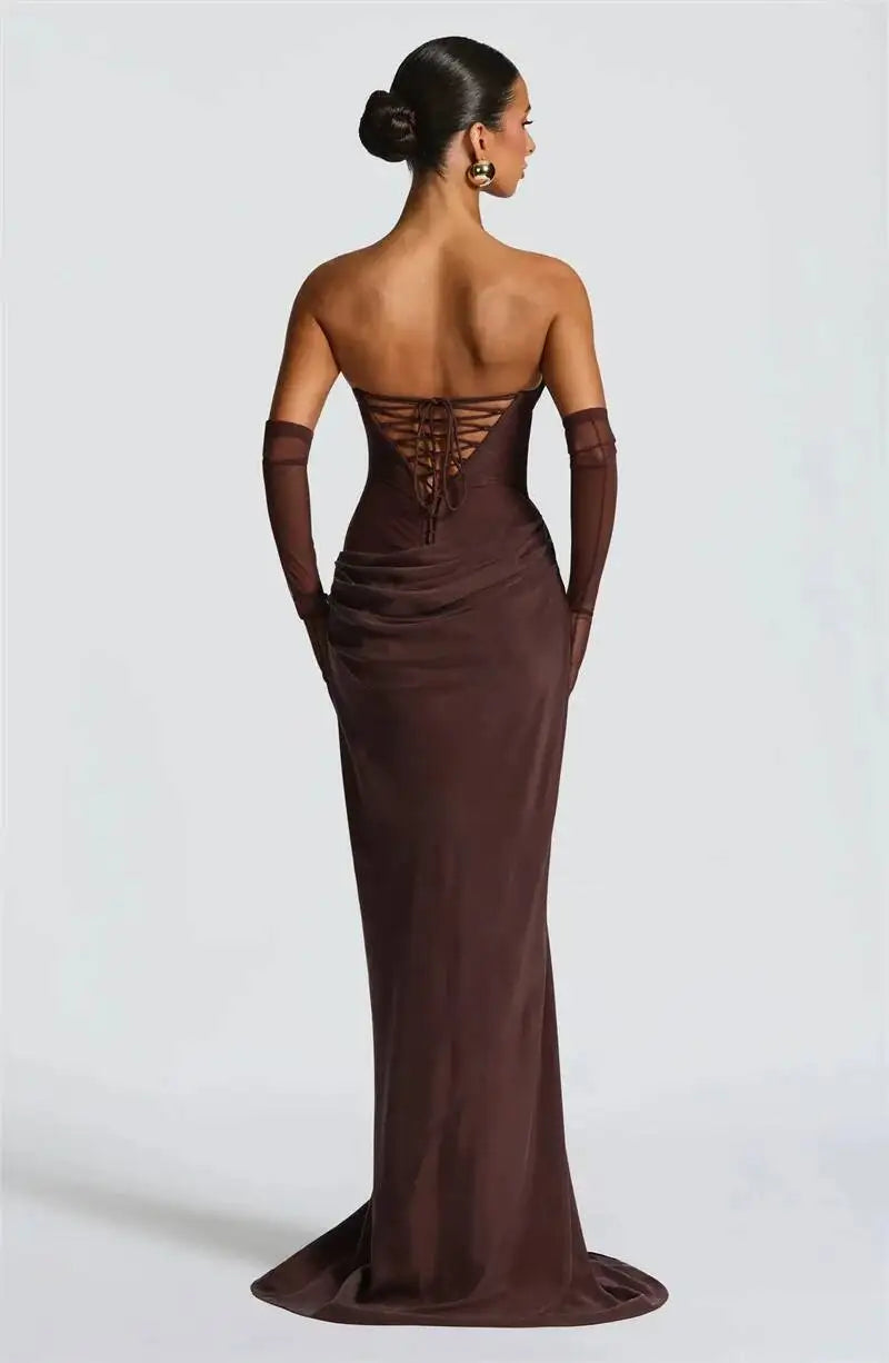 Off-Shoulder Backless Maxi Dress