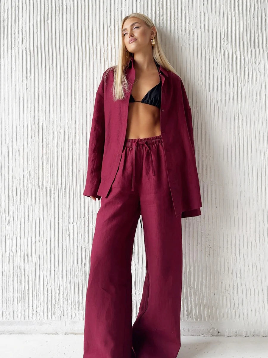 Casual Lapel Two-Piece Set