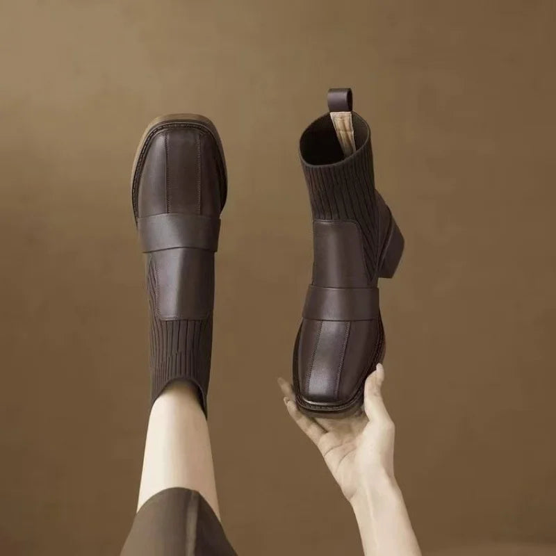 Women’s French Square-Toe Ankle Boots