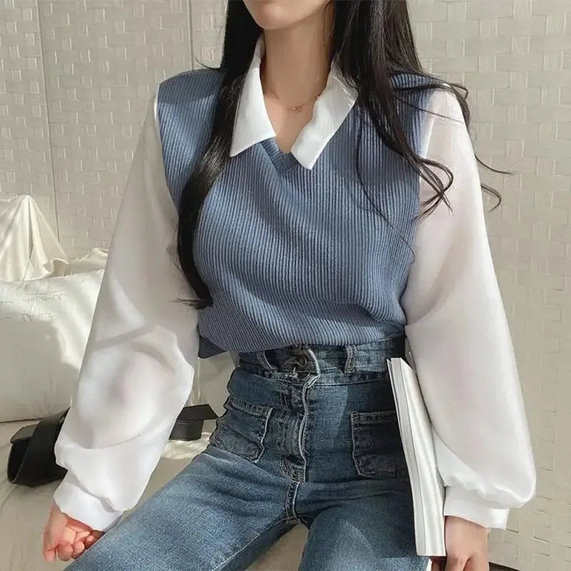 Korean Style Polo Blouse