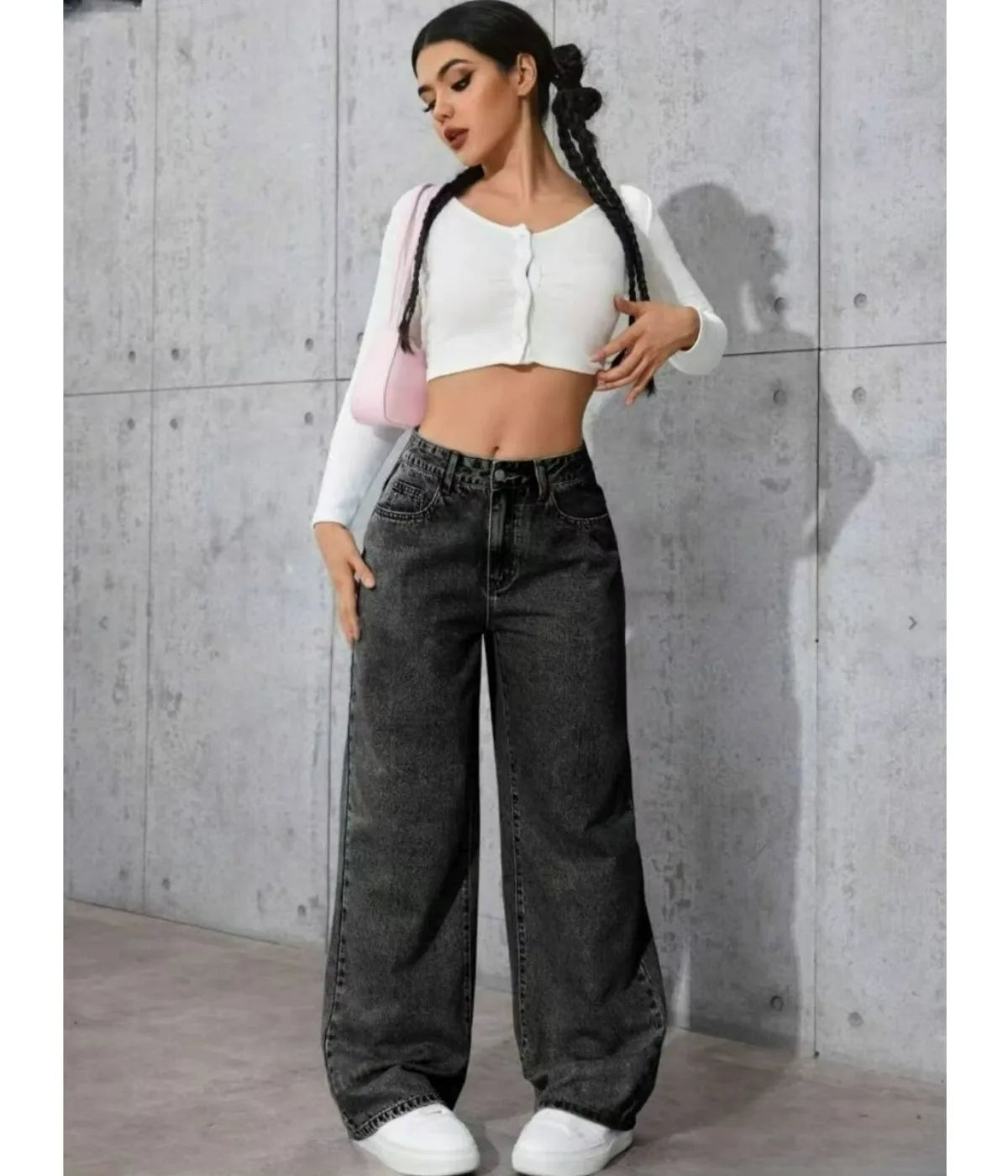 Wide Leg Stretch Jeans