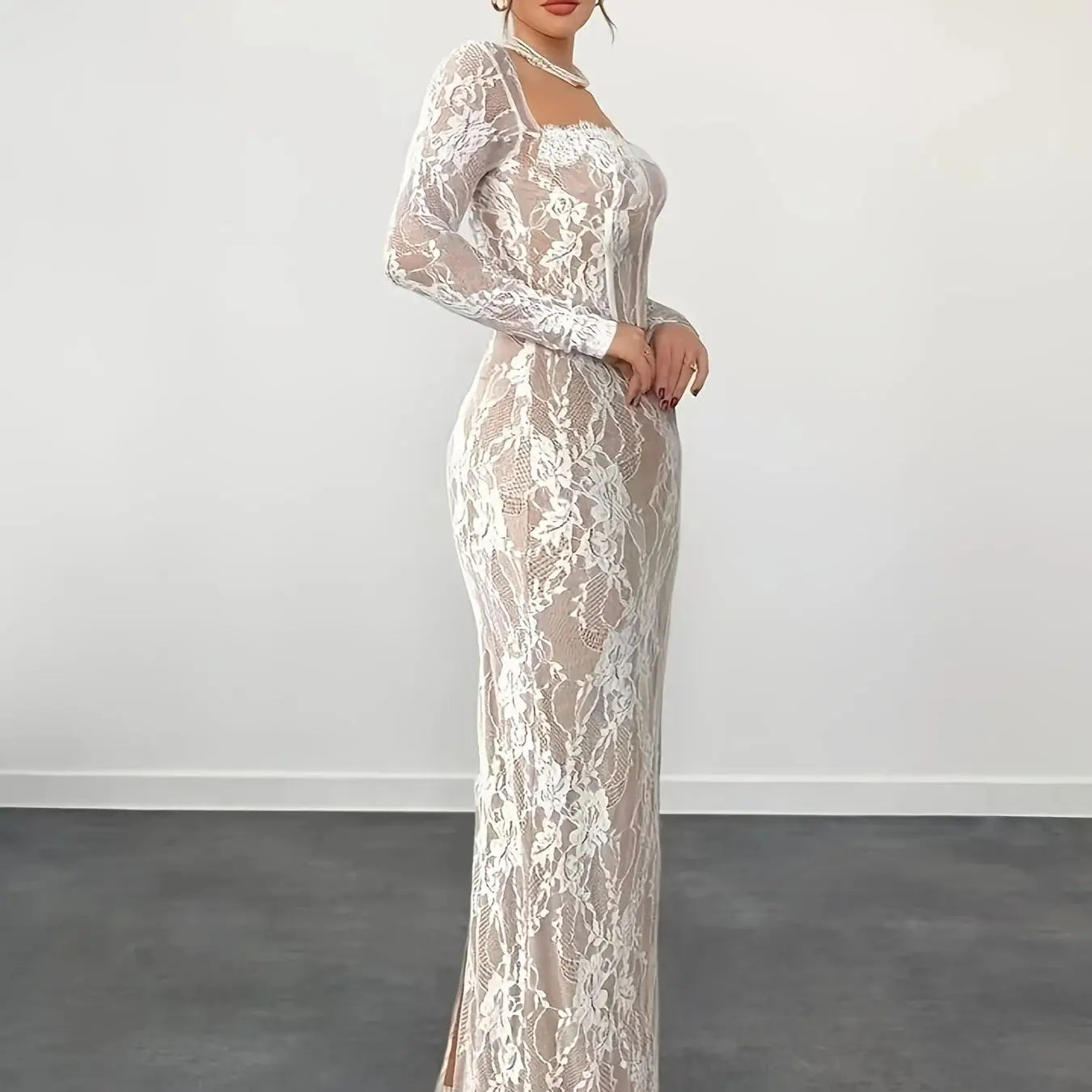 Women’s Lace Slim Midi Dress