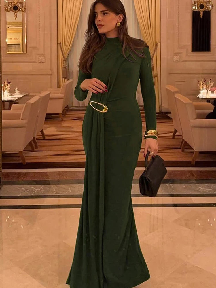 Women’s Elegant Ruched Maxi Dress