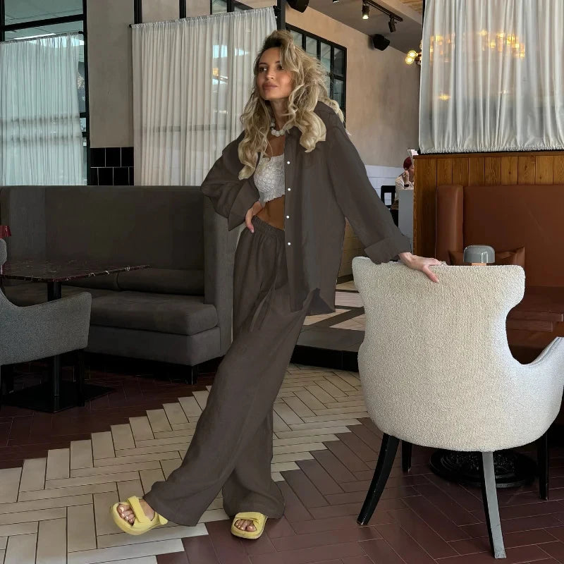 Casual Lapel Two-Piece Set