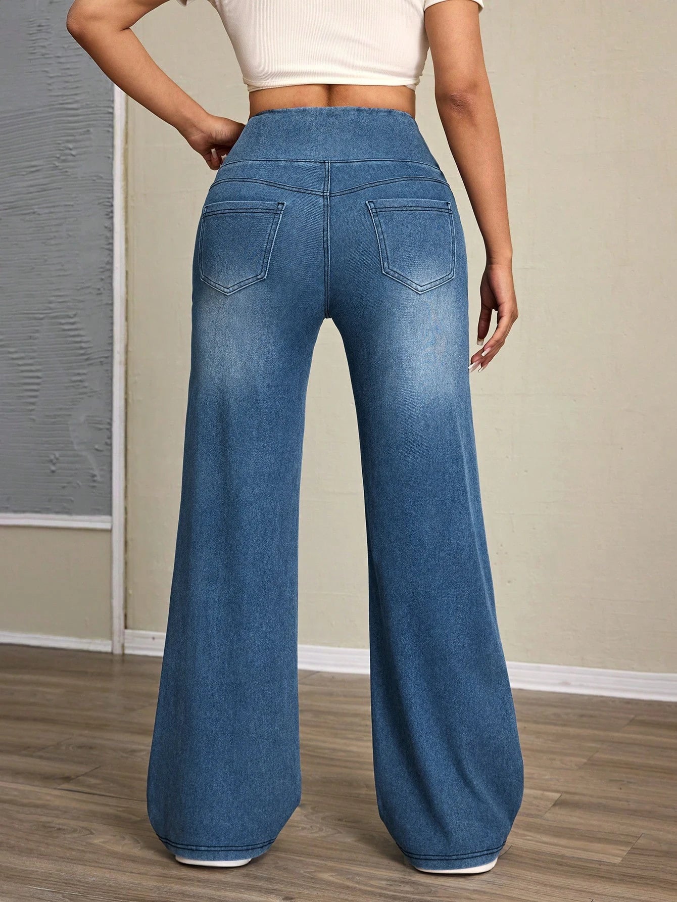 Tummy Control Wide Leg Jeans