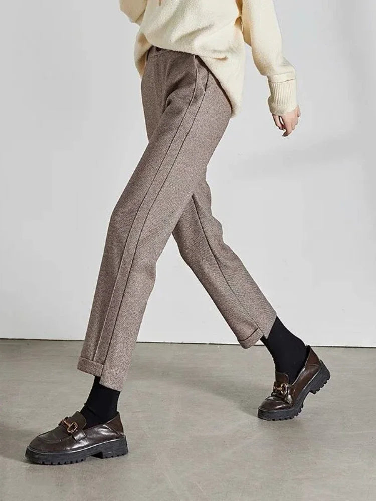 High Waist Tweed Pants