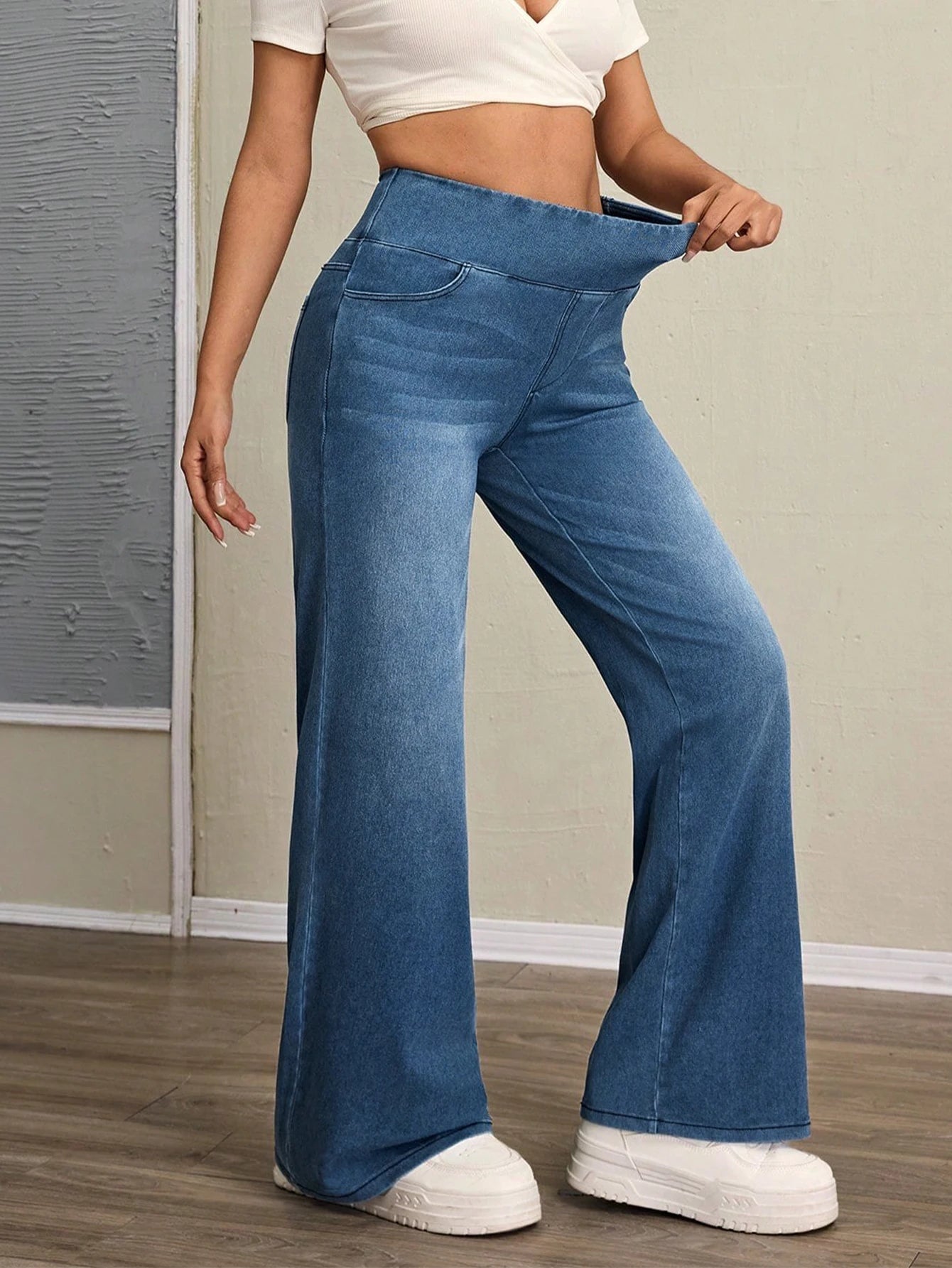 Tummy Control Wide Leg Jeans