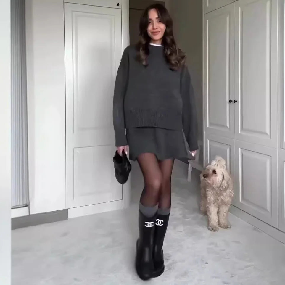 Knit Sweater Skirt Set