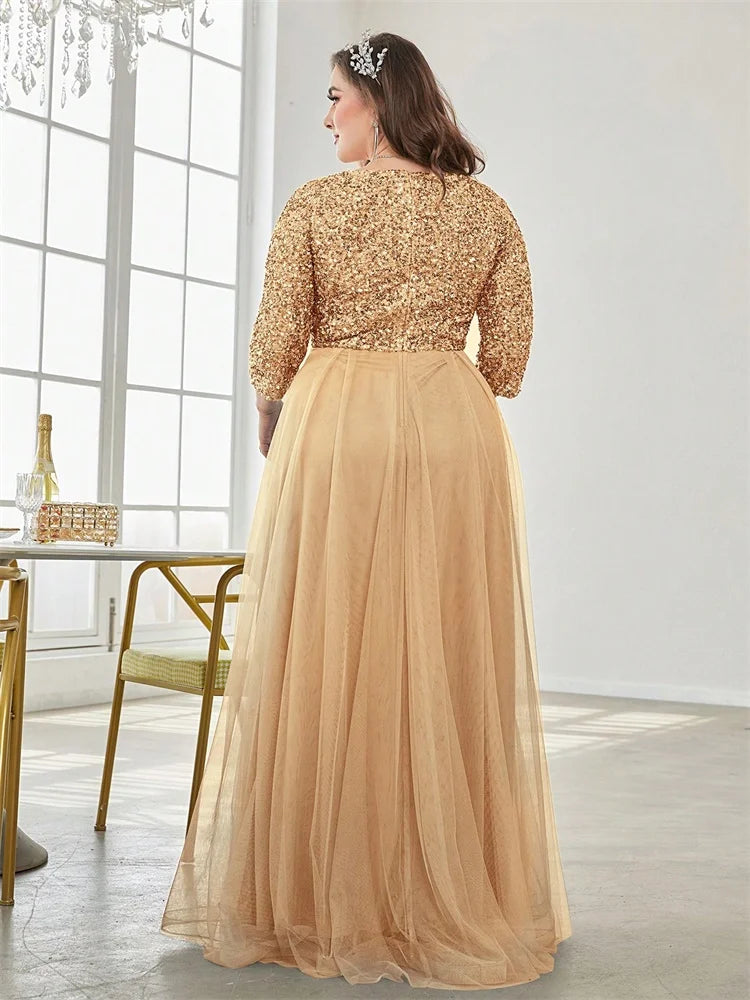 Plus Size Sequin Evening Gown