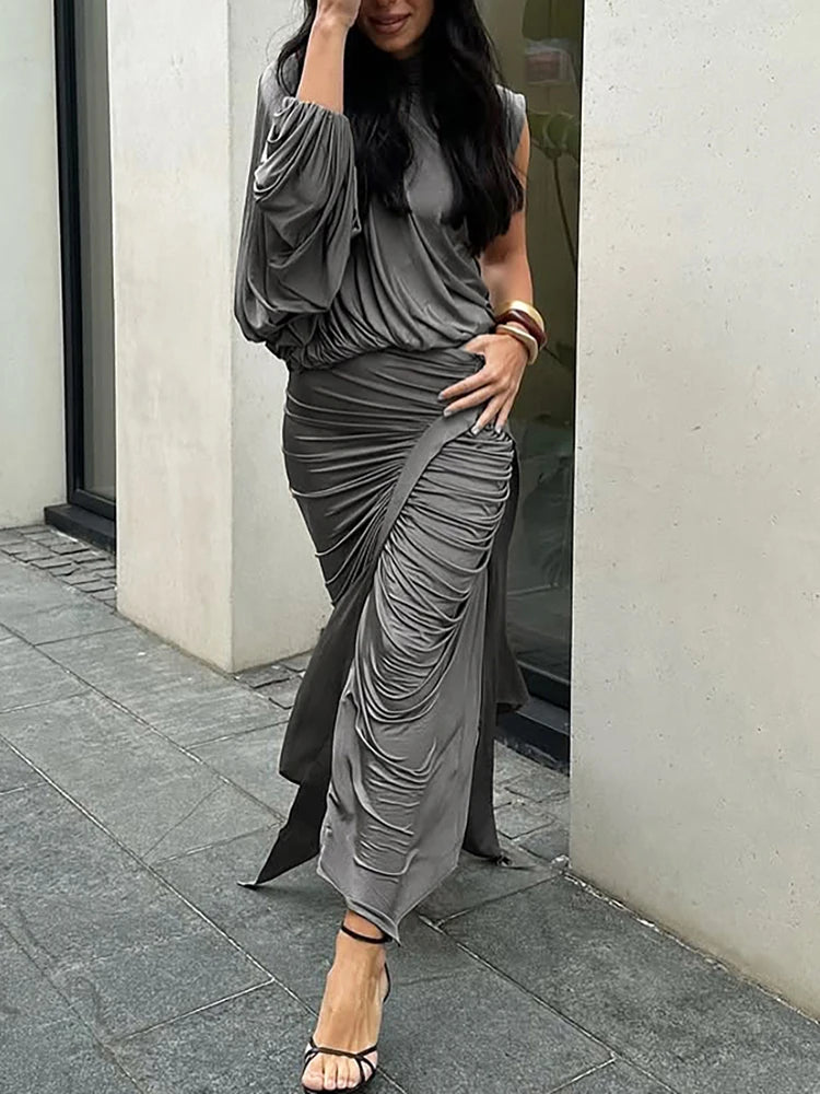 Irregular Pleated Skirt Set