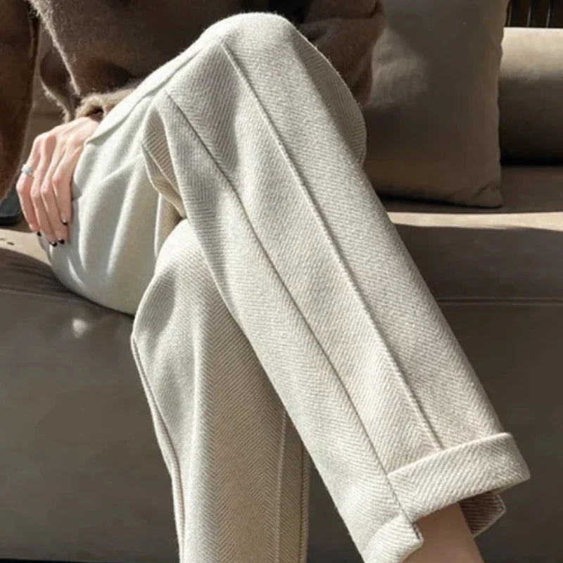 High Waist Tweed Pants