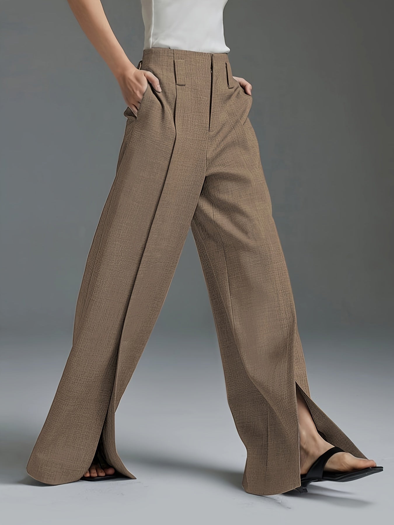 Front Slit Suit Pants