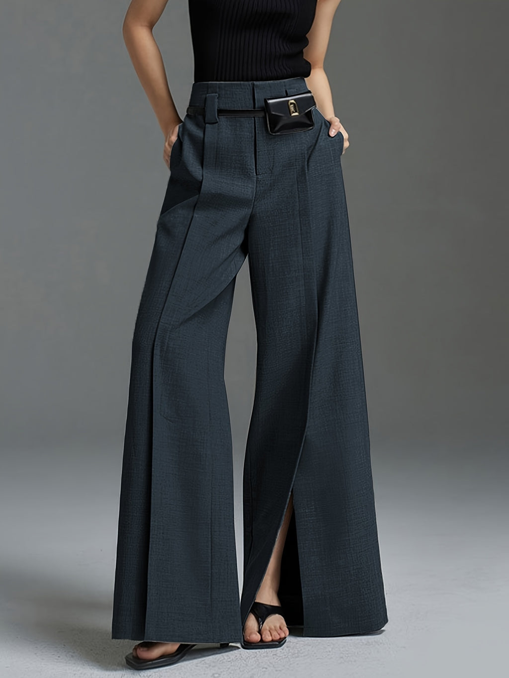 Front Slit Suit Pants