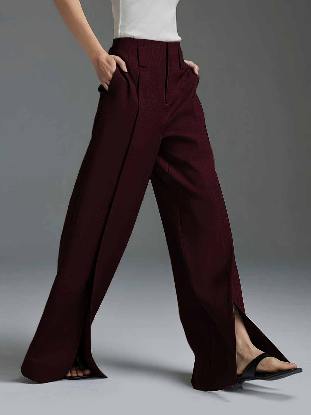 Front Slit Suit Pants