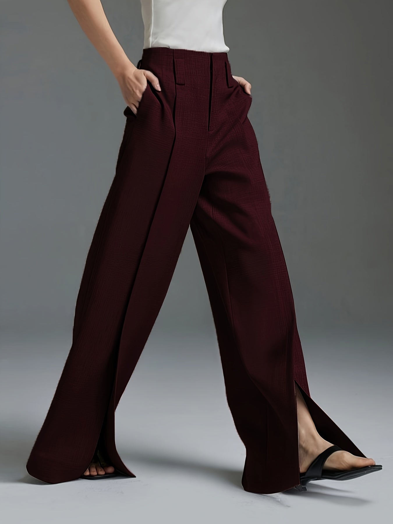 Front Slit Suit Pants