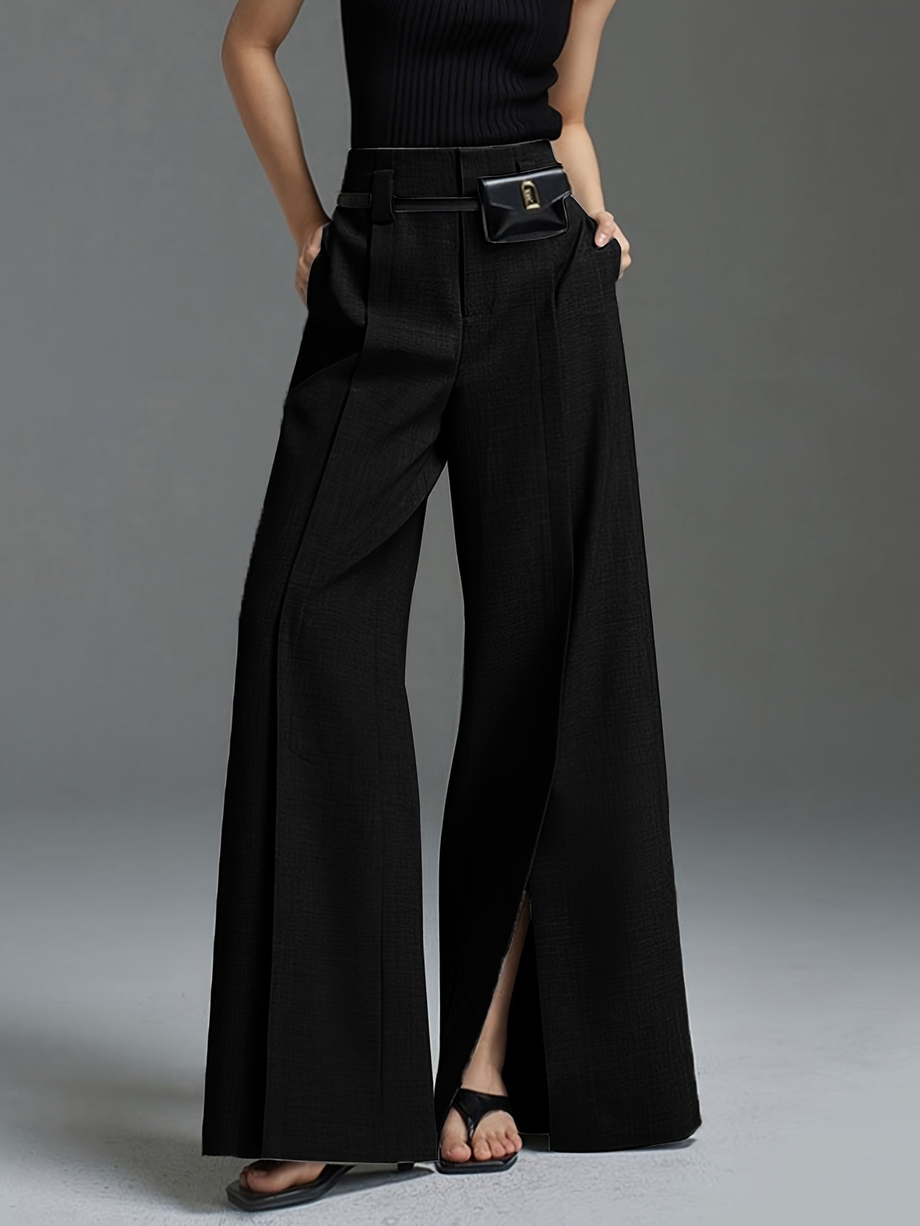 Front Slit Suit Pants